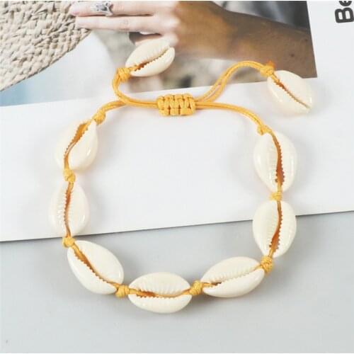 Bohemian Shell Bracelet Natural Seashell Handmade for Women Summer Color Rope Strand Bracelets Charm Jewelry Best Friends Gifts