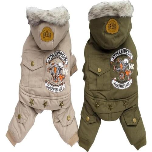 Hooded Four Legs Drivers Style Pet Dog Winter Coat Clothes From S to XXL Warm Dog Coat Dogs Clothes