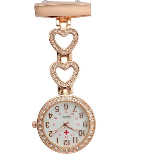 Gold and silver two round glass quartz movement long and short pointer love star pocket watch