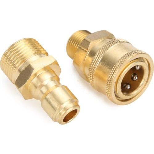 1 Pair Brass 3/8" M22 Thread Quick Release Adapter Coupling Connector For Pressure Washer Garden Irrigation Joints