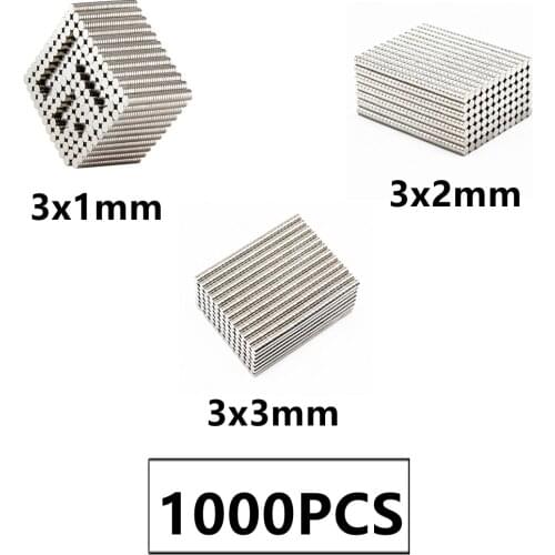 1000PCS/LOT NdFeB Magnet 3*1 3*2 3*3 N35 Disc MAGNET 3x1 3x2 3x3 Round Speaker magnets 3mm x 1mm 2mm 3mm