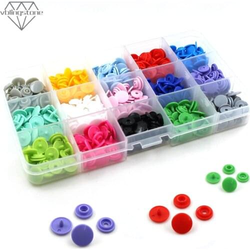 150Stes T3 T5 Snap Buttons KAM Round Plastic Press Button For Baby Clothes,File Holder DIY Snap Fastener 15 Color Baby Buckle