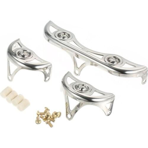 3Pcs/Set Brass Key Guard for Alto Sax Saxophone Repairing Protective Key Guard Kits with Felt Bumper & Bolts Accessories