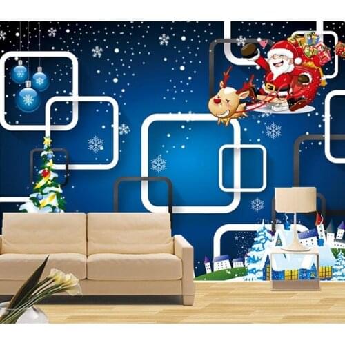 Custom 3D murals,3 d Santa Claus papel de parede,hotel restaurant bar living room sofa tv wall childrens bedroom wallpaper