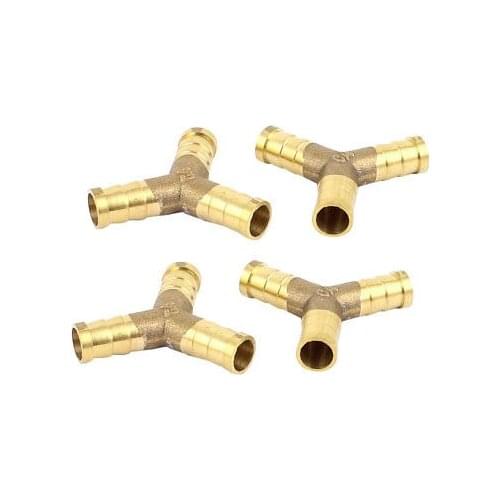 4PCS 10mm Mount Dia Y Type Tube Connector Brass Fuel Hose Joiner Fittings