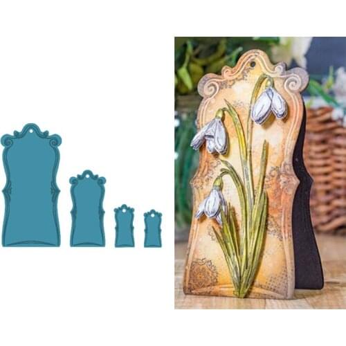 4pcs/set Torn Tag Frame background Metal Cutting Dies Stencils For DIY Scrapbooking Decoration Paper Card Handcraft Die Cut 2019