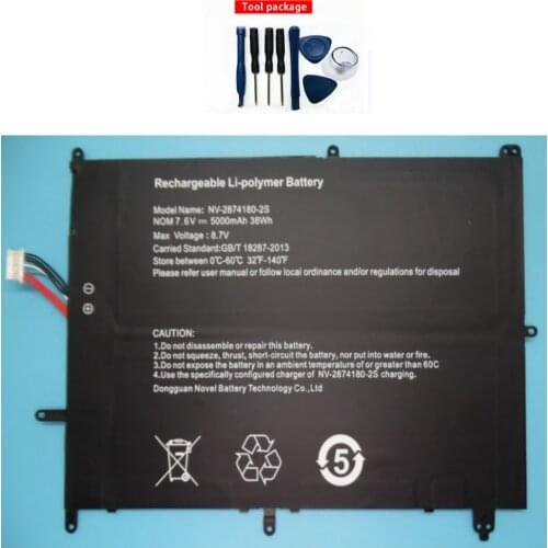 7.6v 5000mah 38wh Original size replacement battery for Jumper Zhongbai Ezbook X4 VL NV-2874180-2S batteries+tool