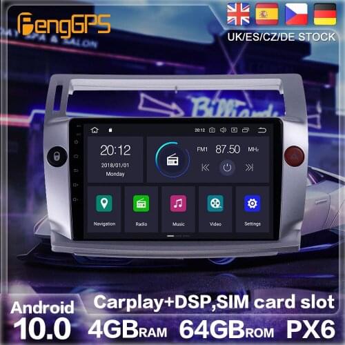 Android 10 PX6 GPS Navigation For Citroen C4 LA LC C-Triomphe 2004+ Radio Stereo Car DVD Player Multimedia Auto Player HeadUnit