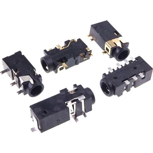 10 pcs TRRS 3.5 mm audio Connector 4 Conductor SMD Horizontal 3.5mm Stereo Phone Jack 1/8 in For 14.0mm 4 Poles Plug