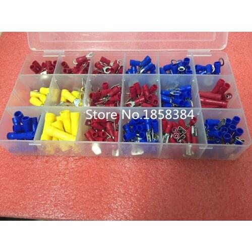 Free Shipping 300pcs/lot Insulated Terminals Electrical Crimp Connector Spade Ring Fork Assortment Kit