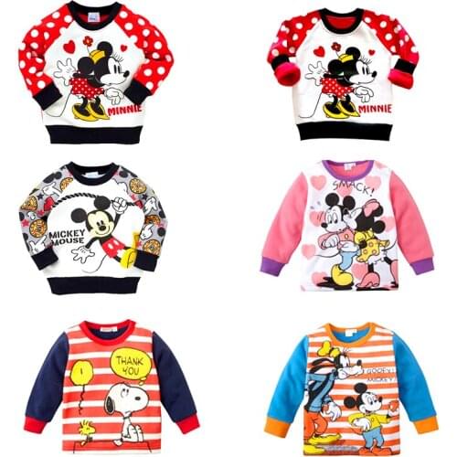 Cartoon Mickey Cotton Warm Baby Sweater Childrens minnie Print Girl Boy Clothes Cute Toddler Girl Clothes Oullovers Outerwear