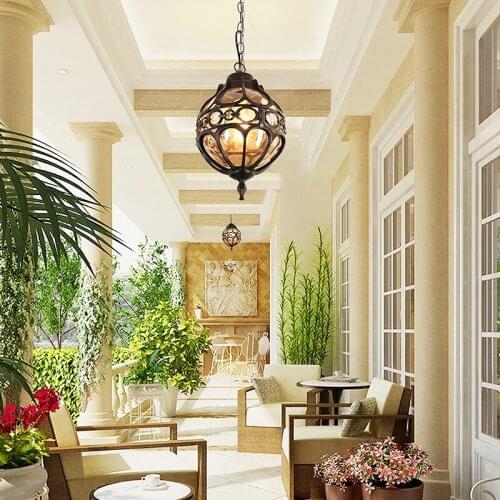 European creative outdoor garden balcony corridor outdoor courtyard aisle villa pavilion waterproof Pendant Lights LX102619