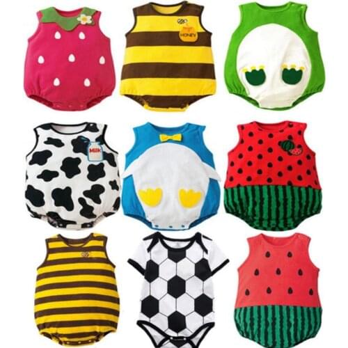 Baby Clothes Summer Baby Printed Triangle Romper Climbing Clothes Jumpsuit Clothes Childrens Clothing