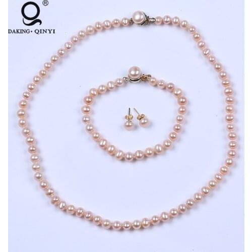 Fashion New Design Wedding Jewelry Set Crystal Freshwater Pearl Necklace Jewelry Set