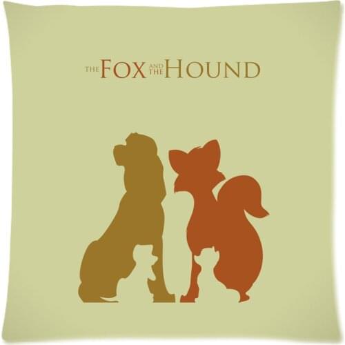 The Fox and the Hound Print Pillow Case DIY Pillow Cover Decorative Pillowcase For Sofa Chair Cushion Cover 45x45cm Home Decor