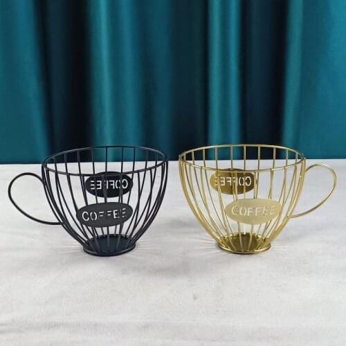 Nordic Iron Coffee Capsule Storage Basket Creative Cup Shaped Fruit Candy Coffee Pod Organizer Holder Home Cafe Hotel Ornaments