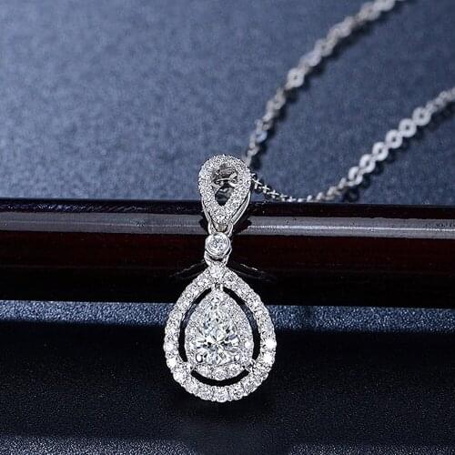 Fashion choker bling zircon diamond gemstones pendant necklaces women white gold silver color jewelry drop bijoux gift accessory