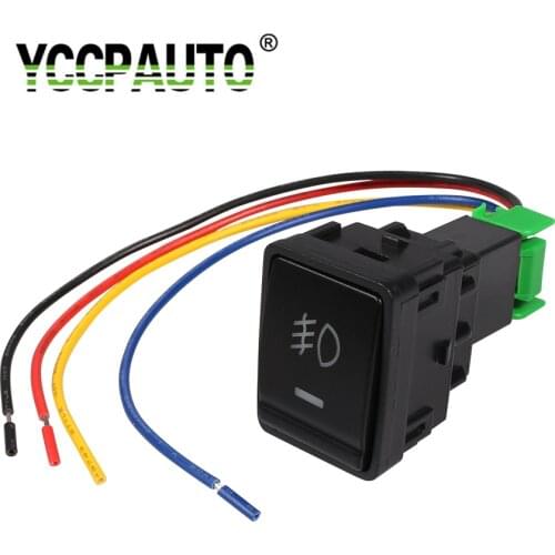 YCCPAUTO 1Pcs Auto Car Fog Lights Switch with Cable 5 Pin On-Off Button Switch For Nissan X-trail Qashqai Tiida Fog lights