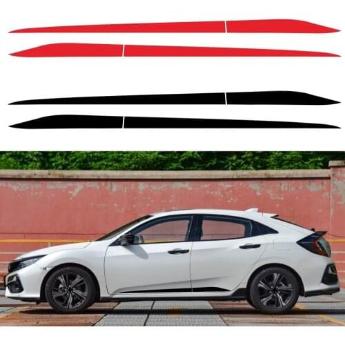 Suitable For Honda Civic 2016-2020 Stripe pre-cut Side Door Skirt Stickers Waterproof Sunscreen Vnyl Decals Modified Car Sport