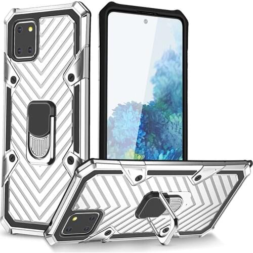 Shockproof Armor Magnetic With Finger Ring Stand Phone Cases For Samsung GalaxyA81 A11 Note20 360Degree Rotating Kickstand Cover