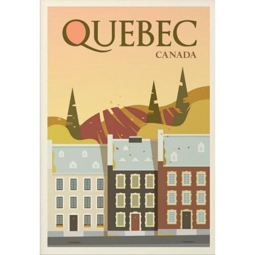 Retro Quebec, Canada Travel Art print Silk poster Home Wall Decor
