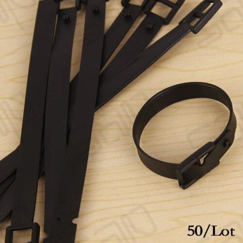 SAP 16.5cm/6.5" black eco-friendly travel luggage strap id strap 0.9cm Width LOT 50 (TS001-black-50)