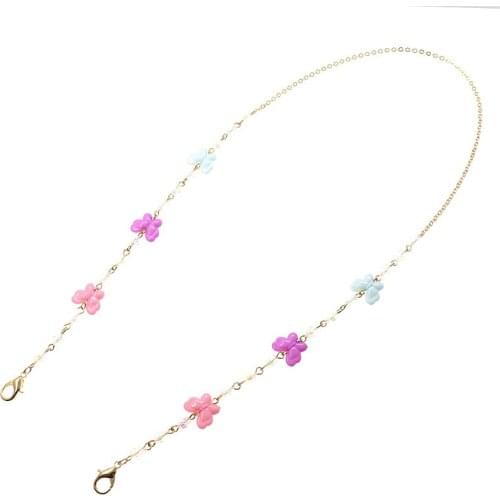 Acrylic Flower Rice Bead Glasses Chain Mask Chain Eyeglasses Cord Anti-Lost Neck Strap Chain Mask Lanyards Eyeglass Rope