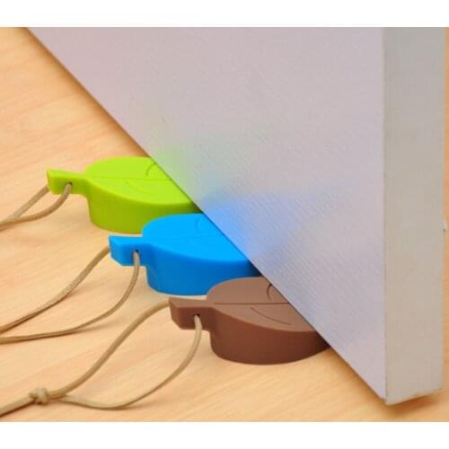 Silicone Door Stop Leaf Design Safety Door Stop Door Plug Children Anti-Pinch Hand Home Anti-Theft Door Holder