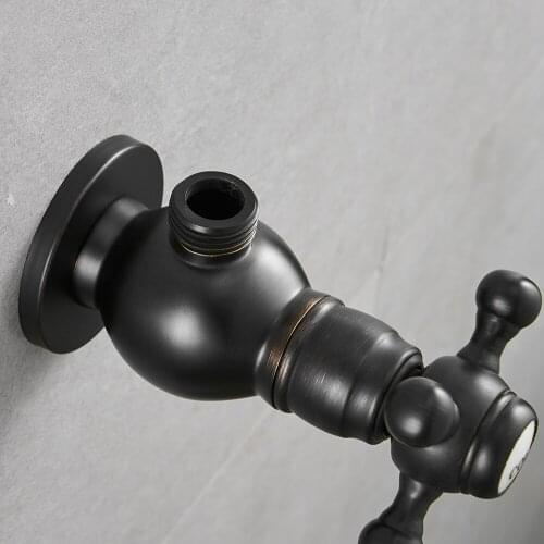 Faucet Replacement Parts 1/2" x 1/2" Luxury Gold Brass Bathroom Angle Valve Water Stop Toilet Filling Triangle Valves 811625