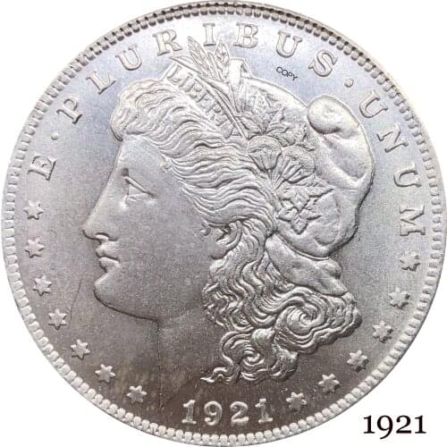United States Of America 1921 Morgan One Dollar US Coin Liberty Cupronickel Silver Plated In God We Trust Copy Coin