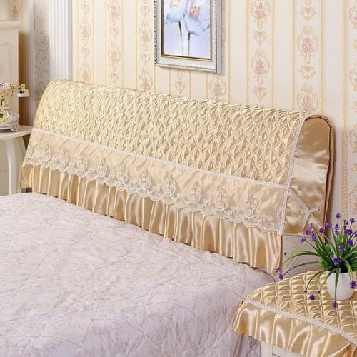 Fabric European Leather Bed Head Back Cover Headrest Lace Dust Proof Bed Headboard Cover Princess Luxurious Bedside Cover