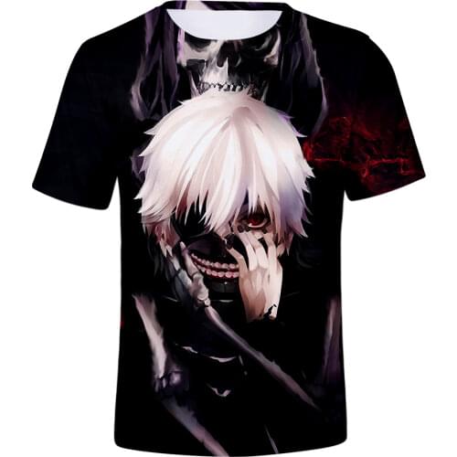 High-Q Unisex 3D Tokyo Ghoul kaneki ken Harajuku Style Printing Touka Kirishima Casual T-Shirts Tee T Shirt