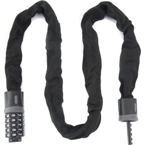 Bicycle Lock Road Bike MTB Chain Lock Anti-Theft Five-Digit Password Alloy Steel 120cm Lock Cycling Bold Lock