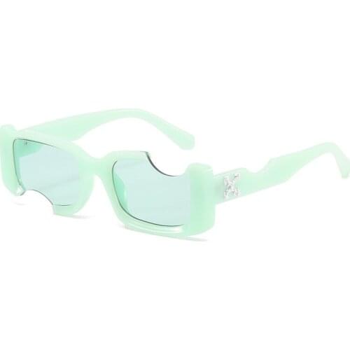 2021 Fashion Rectangle Distinctive Incomplete Style Fishing Sunglasses Men Women Brand Designer Gradients Frame Driver Goggles