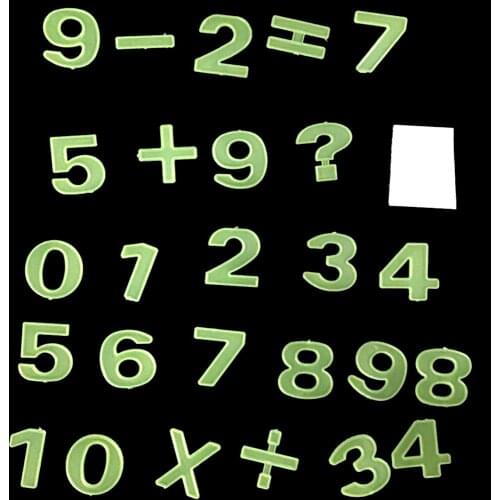 Decal Wallpaper 26pcs Glow In Dark Number Figure Luminous Fluorescent Education Sticker Plastic Wall Sticker Home Decor