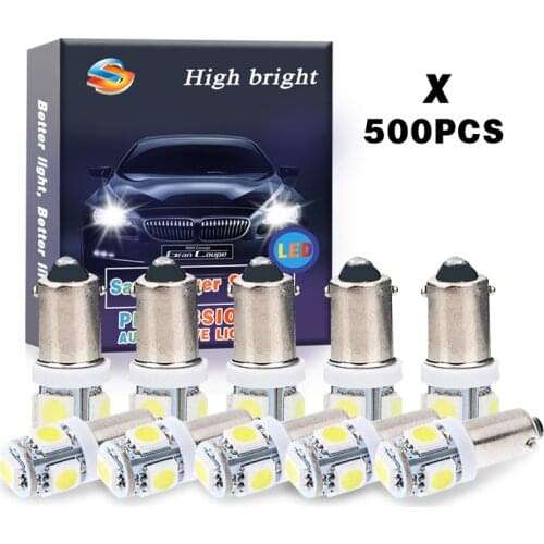500pcs White BA9S 5050 5SMD Led License Plate Light Bulb For Car Replacement Lights Door Light 12V