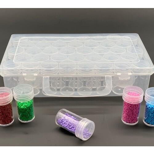 60 Bottles Jar Square Diamond Painting Storage box Diamond Painting Accessories Beads Container Mosaic Storage boxes Tools