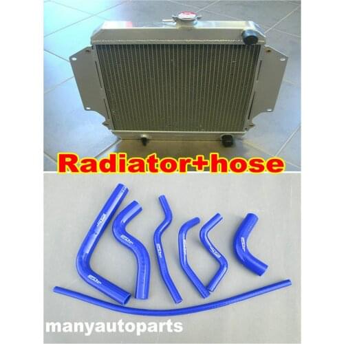 Aluminum radiator + Blue hose for SUZUKI SIERRA 1.0L 1.3L SJ410/413 1981-1996 MT 82 83 84 85 86