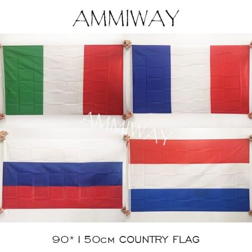 AMMIWAY 90*150cm 3x5 ft Italy France French National Flags and Banners Russia Russian Federation Netherlands World Country Flags