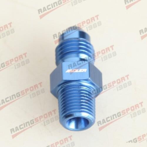 AN4 AN-4 To 1/8'' NPT Straight Aluminum Adapter Pipe Fuel Oil Air Fitting Blue