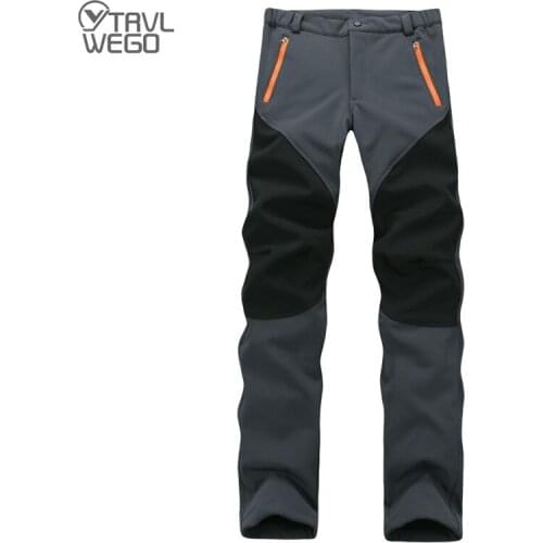 TRVLWEGO Outdoor Charge Hiking Ski Pants Female Elastic Sweat To Keep Warm Wind Rain Soft Shell In The Winter Trekking Women