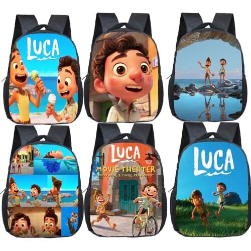Disney Pixar Luca Children School Bags Girls Boys Waterproof Backpacks Child Book Kids Shoulder Bag Satchel Knapsack Kid Gift