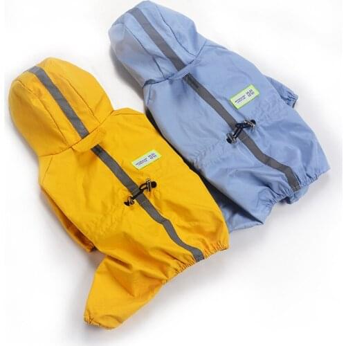 Small Puppy Dog Raincoat Four-Legged Waterproof Small and Medium-Sized Dogs Reflective All-Inclusive Pet Raincoat for Dogs