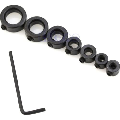 Hot 7x Drill Depth Stop Collars & Hex Wrench For Drill Bits Consistent Drilling S08 Wholesale&DropShip