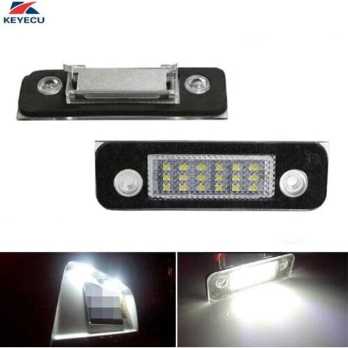KEYECU 2 Pieces 12V 6500K White 18SMD White LED License Number Plate Light Universally Used for Ford Fiesta Fusion Mondeo MK2