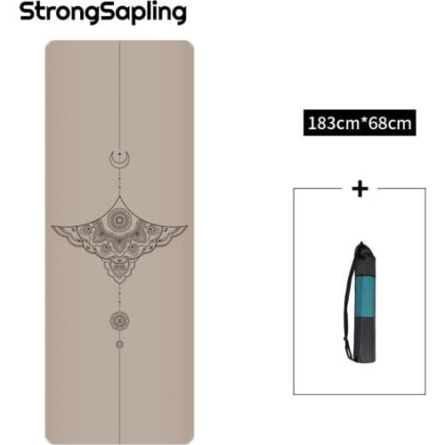 1830*680*5mm Natural Rubber Yoga Mat With Position Line Non Slip Carpet Mat For Beginner Environmental Fitness Gymnastics Mats