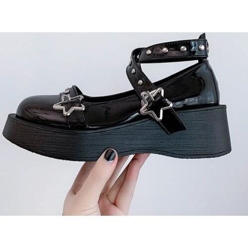 Japanese Leather Shoes Female Student Korean Version of Joker Retro British Style Lolita Mary Jane Shoes Woman Heels