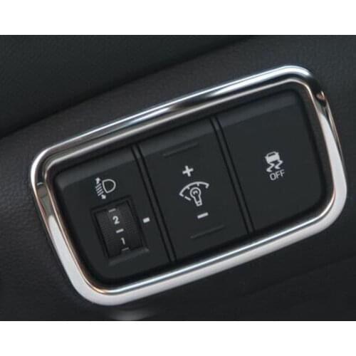 Car Inner Stainless Steel Headlight Switch Button Cover Head Light Trim Frame Deocration For Hyundai ix25 2015 Car Styling