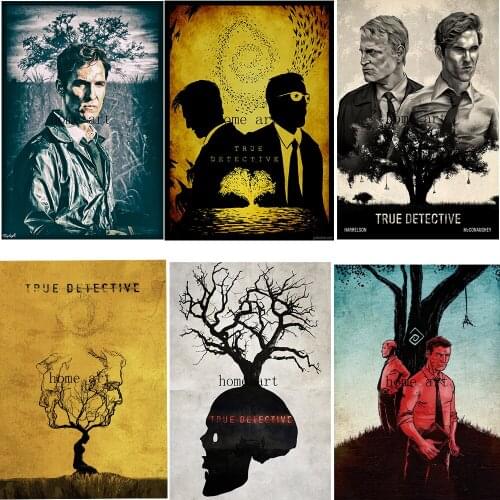 True detective Poster Clear Image Wall Stickers Home Decoration Good Quality Prints White Coated Paper home art Brand