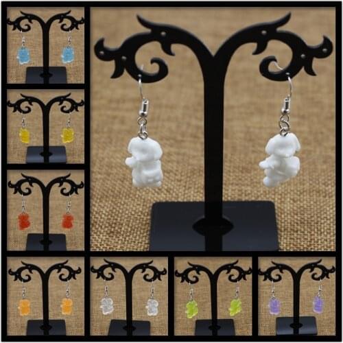 New Fashion Popular Earrings Cartoon Candy Color Puppy Plastic Earrings Girls Jewelry Daily Accessories Party Gift Earrings
